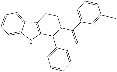 2-(3-methylbenzoyl)-1-phenyl-2,3,4,9-tetrahydro-1H-beta-carboline Structure