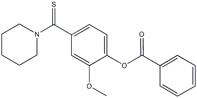 2-methoxy-4-(1-piperidinylcarbothioyl)phenyl benzoate Struktur