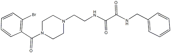 N~1~-benzyl-N~2~-{2-[4-(2-bromobenzoyl)-1-piperazinyl]ethyl}ethanediamide 结构式