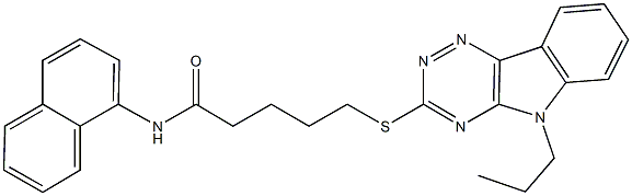 N-(1-naphthyl)-5-[(5-propyl-5H-[1,2,4]triazino[5,6-b]indol-3-yl)sulfanyl]pentanamide Structure