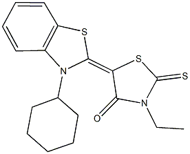 5-(3-cyclohexyl-1,3-benzothiazol-2(3H)-ylidene)-3-ethyl-2-thioxo-1,3-thiazolidin-4-one Structure