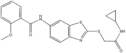 312500-28-0 N-(2-{[2-(cyclopropylamino)-2-oxoethyl]sulfanyl}-1,3-benzothiazol-6-yl)-2-methoxybenzamide