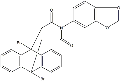 17-(1,3-benzodioxol-5-yl)-1,8-dibromo-17-azapentacyclo[6.6.5.0~2,7~.0~9,14~.0~15,19~]nonadeca-2,4,6,9,11,13-hexaene-16,18-dione Structure