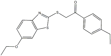 2-[(6-ethoxy-1,3-benzothiazol-2-yl)sulfanyl]-1-(4-ethylphenyl)ethanone Structure