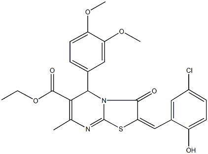 ethyl 2-(5-chloro-2-hydroxybenzylidene)-5-(3,4-dimethoxyphenyl)-7-methyl-3-oxo-2,3-dihydro-5H-[1,3]thiazolo[3,2-a]pyrimidine-6-carboxylate|