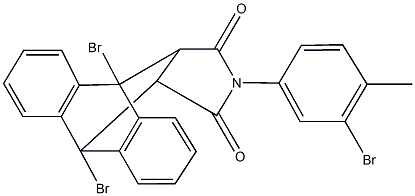 1,8-dibromo-17-(3-bromo-4-methylphenyl)-17-azapentacyclo[6.6.5.0~2,7~.0~9,14~.0~15,19~]nonadeca-2,4,6,9,11,13-hexaene-16,18-dione 化学構造式