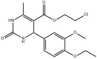 2-chloroethyl 4-(4-ethoxy-3-methoxyphenyl)-6-methyl-2-oxo-1,2,3,4-tetrahydro-5-pyrimidinecarboxylate 结构式