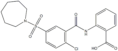 2-{[5-(1-azepanylsulfonyl)-2-chlorobenzoyl]amino}benzoic acid Struktur
