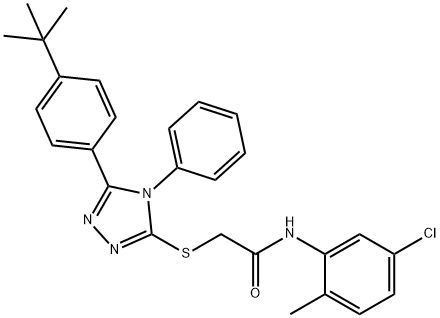 2-{[5-(4-tert-butylphenyl)-4-phenyl-4H-1,2,4-triazol-3-yl]sulfanyl}-N-(5-chloro-2-methylphenyl)acetamide,312503-24-5,结构式