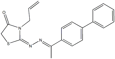 3-allyl-1,3-thiazolidine-2,4-dione 2-[(1-[1,1'-biphenyl]-4-ylethylidene)hydrazone] 化学構造式