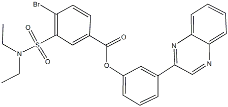 3-(2-quinoxalinyl)phenyl 4-bromo-3-[(diethylamino)sulfonyl]benzoate Structure