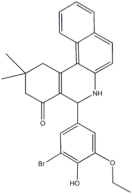 5-(3-bromo-5-ethoxy-4-hydroxyphenyl)-2,2-dimethyl-2,3,5,6-tetrahydrobenzo[a]phenanthridin-4(1H)-one 结构式