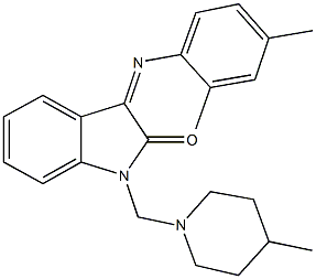 3-[(2,4-dimethylphenyl)imino]-1-[(4-methyl-1-piperidinyl)methyl]-1,3-dihydro-2H-indol-2-one Structure