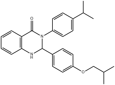 2-(4-isobutoxyphenyl)-3-(4-isopropylphenyl)-2,3-dihydro-4(1H)-quinazolinone Structure