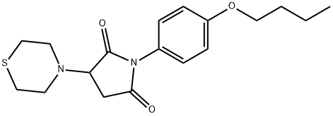 1-(4-butoxyphenyl)-3-(4-thiomorpholinyl)-2,5-pyrrolidinedione 化学構造式