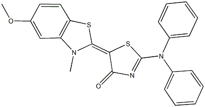 312506-03-9 2-(diphenylamino)-5-(5-methoxy-3-methyl-1,3-benzothiazol-2(3H)-ylidene)-1,3-thiazol-4(5H)-one