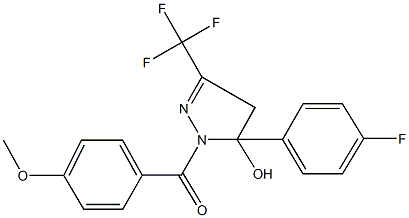 5-(4-fluorophenyl)-1-(4-methoxybenzoyl)-3-(trifluoromethyl)-4,5-dihydro-1H-pyrazol-5-ol Structure