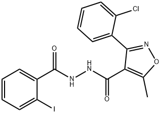 3-(2-chlorophenyl)-N'-(2-iodobenzoyl)-5-methyl-4-isoxazolecarbohydrazide,312508-48-8,结构式