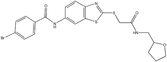 4-bromo-N-[2-({2-oxo-2-[(tetrahydro-2-furanylmethyl)amino]ethyl}sulfanyl)-1,3-benzothiazol-6-yl]benzamide|