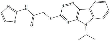312509-26-5 2-[(5-isopropyl-5H-[1,2,4]triazino[5,6-b]indol-3-yl)sulfanyl]-N-(1,3-thiazol-2-yl)acetamide