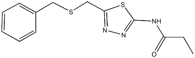 N-{5-[(benzylsulfanyl)methyl]-1,3,4-thiadiazol-2-yl}propanamide Structure