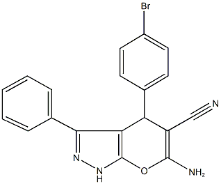 6-amino-4-(4-bromophenyl)-3-phenyl-1,4-dihydropyrano[2,3-c]pyrazole-5-carbonitrile|