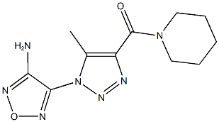 4-[5-methyl-4-(1-piperidinylcarbonyl)-1H-1,2,3-triazol-1-yl]-1,2,5-oxadiazol-3-amine 化学構造式