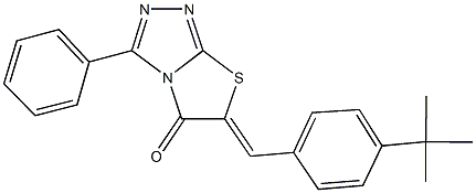 6-(4-tert-butylbenzylidene)-3-phenyl[1,3]thiazolo[2,3-c][1,2,4]triazol-5(6H)-one Struktur