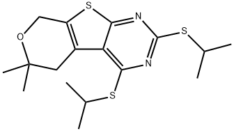 2,4-bis(isopropylsulfanyl)-6,6-dimethyl-5,8-dihydro-6H-pyrano[4',3':4,5]thieno[2,3-d]pyrimidine|