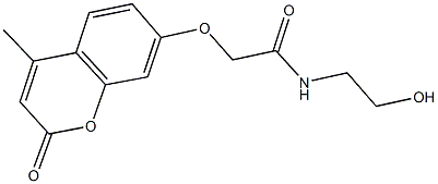 N-(2-hydroxyethyl)-2-[(4-methyl-2-oxo-2H-chromen-7-yl)oxy]acetamide 结构式