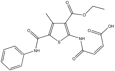 4-{[5-(anilinocarbonyl)-3-(ethoxycarbonyl)-4-methyl-2-thienyl]amino}-4-oxo-2-butenoic acid|