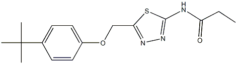 N-{5-[(4-tert-butylphenoxy)methyl]-1,3,4-thiadiazol-2-yl}propanamide Struktur