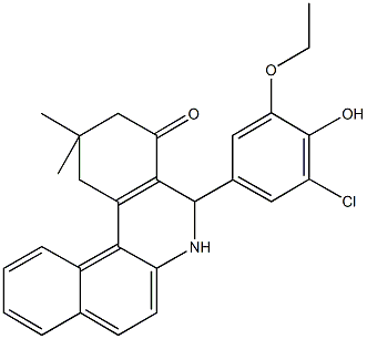 5-(3-chloro-5-ethoxy-4-hydroxyphenyl)-2,2-dimethyl-2,3,5,6-tetrahydrobenzo[a]phenanthridin-4(1H)-one Structure