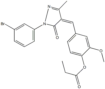 4-{[1-(3-bromophenyl)-3-methyl-5-oxo-1,5-dihydro-4H-pyrazol-4-ylidene]methyl}-2-methoxyphenyl propionate Structure