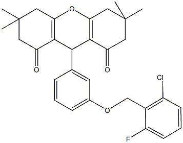 9-{3-[(2-chloro-6-fluorobenzyl)oxy]phenyl}-3,3,6,6-tetramethyl-3,4,5,6,7,9-hexahydro-1H-xanthene-1,8(2H)-dione Structure