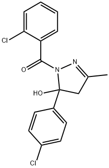 1-(2-chlorobenzoyl)-5-(4-chlorophenyl)-3-methyl-4,5-dihydro-1H-pyrazol-5-ol Structure