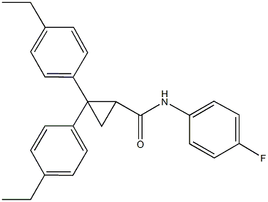 2,2-bis(4-ethylphenyl)-N-(4-fluorophenyl)cyclopropanecarboxamide Struktur