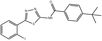 4-tert-butyl-N-[5-(2-iodophenyl)-1,3,4-thiadiazol-2-yl]benzamide 结构式