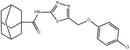 N-{5-[(4-chlorophenoxy)methyl]-1,3,4-thiadiazol-2-yl}-1-adamantanecarboxamide,312524-44-0,结构式