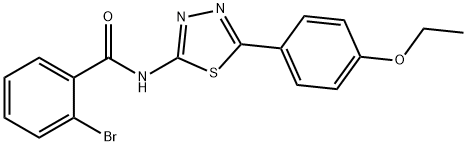 2-bromo-N-[5-(4-ethoxyphenyl)-1,3,4-thiadiazol-2-yl]benzamide 化学構造式