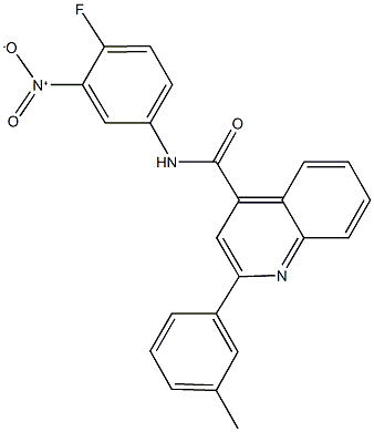 N-{4-fluoro-3-nitrophenyl}-2-(3-methylphenyl)-4-quinolinecarboxamide Struktur