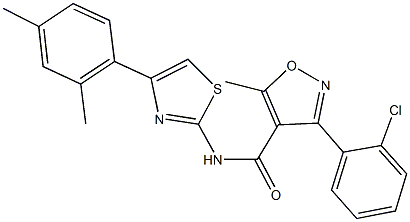 312525-18-1 3-(2-chlorophenyl)-N-[4-(2,4-dimethylphenyl)-1,3-thiazol-2-yl]-5-methyl-4-isoxazolecarboxamide