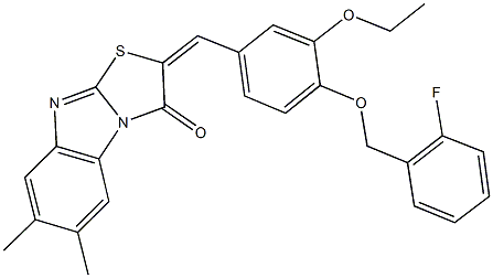 312525-23-8 2-{3-ethoxy-4-[(2-fluorobenzyl)oxy]benzylidene}-6,7-dimethyl[1,3]thiazolo[3,2-a]benzimidazol-3(2H)-one