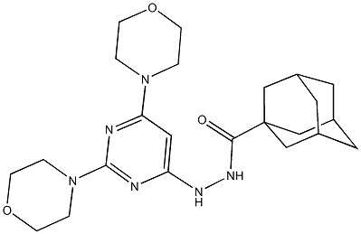 N'-[2,6-di(4-morpholinyl)-4-pyrimidinyl]-1-adamantanecarbohydrazide Struktur