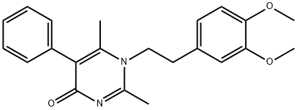 1-[2-(3,4-dimethoxyphenyl)ethyl]-2,6-dimethyl-5-phenyl-4(1H)-pyrimidinone Struktur
