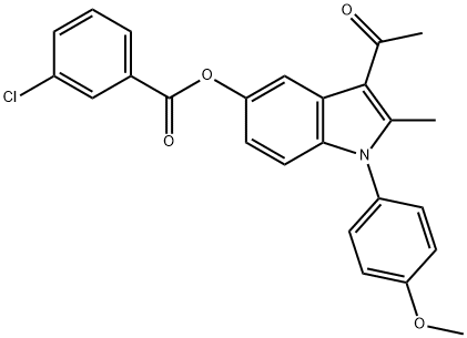 3-acetyl-1-(4-methoxyphenyl)-2-methyl-1H-indol-5-yl 3-chlorobenzoate Structure