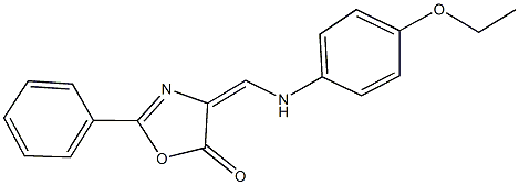 4-[(4-ethoxyanilino)methylene]-2-phenyl-1,3-oxazol-5(4H)-one Struktur