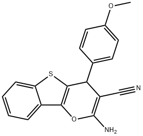 2-amino-4-(4-methoxyphenyl)-4H-[1]benzothieno[3,2-b]pyran-3-carbonitrile Structure