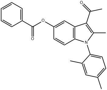 3-acetyl-1-(2,4-dimethylphenyl)-2-methyl-1H-indol-5-yl benzoate 化学構造式