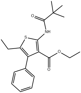 ethyl 2-[(2,2-dimethylpropanoyl)amino]-5-ethyl-4-phenyl-3-thiophenecarboxylate Structure